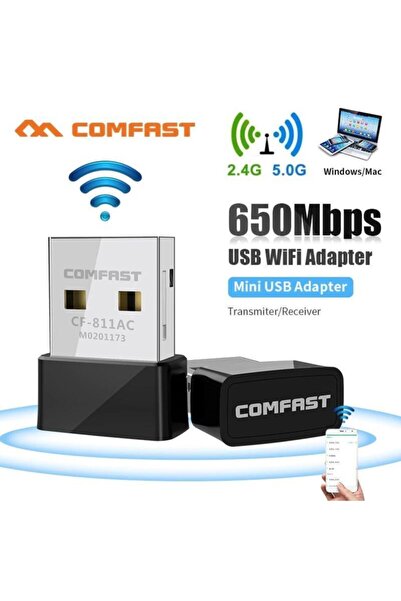 Schulzz Comfast 650 Mbps Usb Mini Wifi Adaptörü Rtl811 5ghz Kablosuz Alıcı