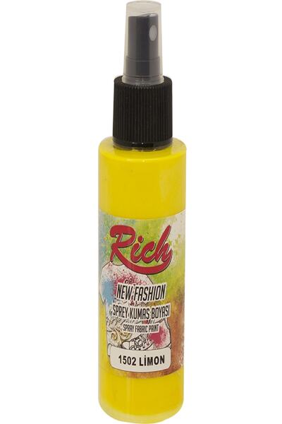 Rich New Fashion Sprey Kumaş Boyası 1502 - Limon Sarı 100 cc