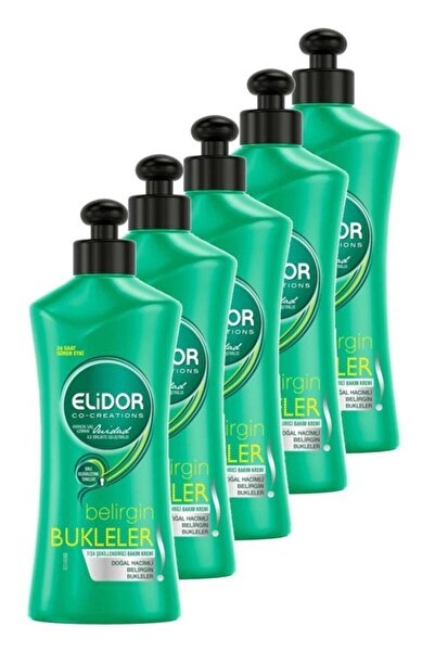 Elidor Belirgin Bukleler 7/24 Şekillendirici Saç Bakım Kremi 300 Ml. Beşli Set