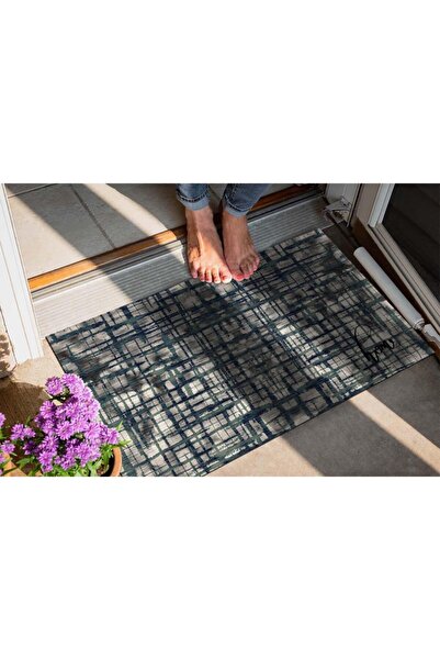 Evsebu Black Square Decorative Door Mat