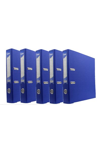 Noki Narrow Plastic Folder (56412-130) Blue 5 Pack