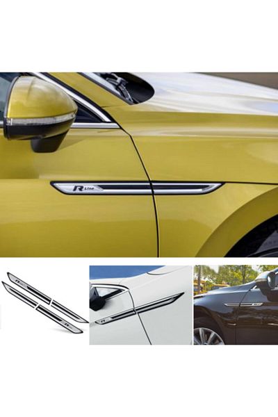 Point Vw R-line Passat Fender Coat of Arms ABS بلاستيك - مطلي بالنيكل ولون أسود متوافق مع Passat B6-b7-b8-cc