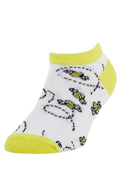 DeFacto Girl's Patterned 3-Piece Booties Socks
