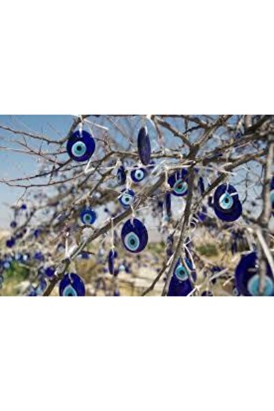 PINAR HEDİYELİK 6 Cm (100ADET) Ağaç Süsleme Dekor Süsleme Cam Nazar Boncuğu D...