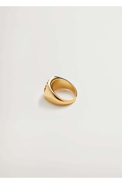 MANGO Woman Women's Gold Yellow Floral Ring