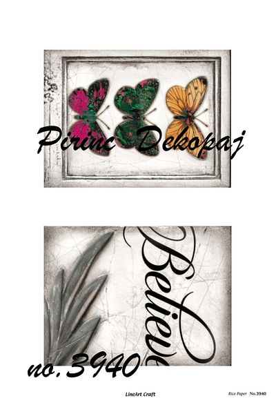 LİNEART Brass Decopage Paper No: 3940