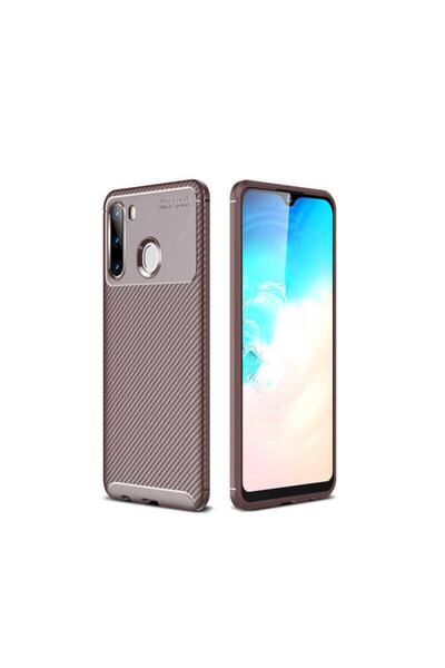 HTstore غلاف هاتف جالاكسي A21 غطاء سيليكون نيغرو - بني