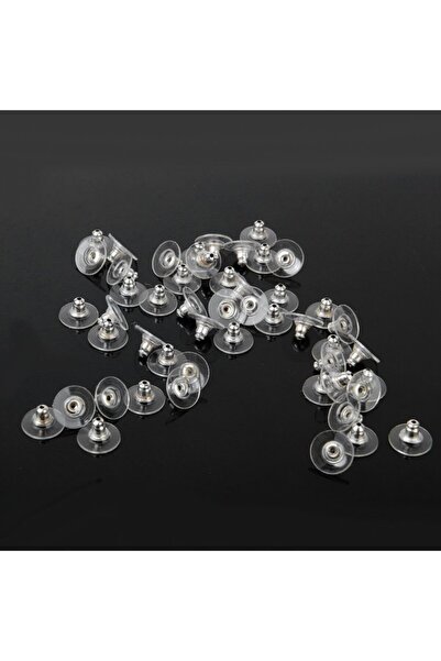 Hedef Bijuteri 100 Adet Şeffaf Küpe Stoperi, Küpe Klipsi,slikonlu Küpe Arkası