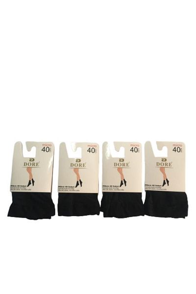 Dore Women's Micro 40 Socket Black Socks 4-Piece