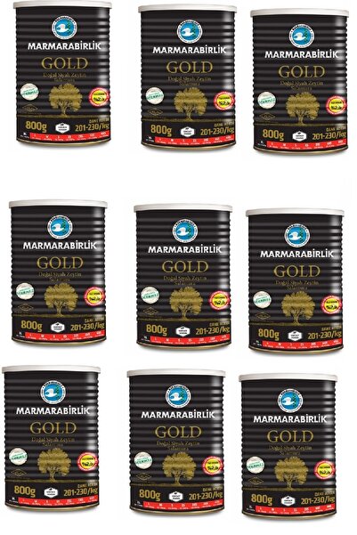MarmaraBirlik (xl) 201-230 Gold Doğal Az Tuzlu Salamura Zeytin Teneke 800 Gr ...