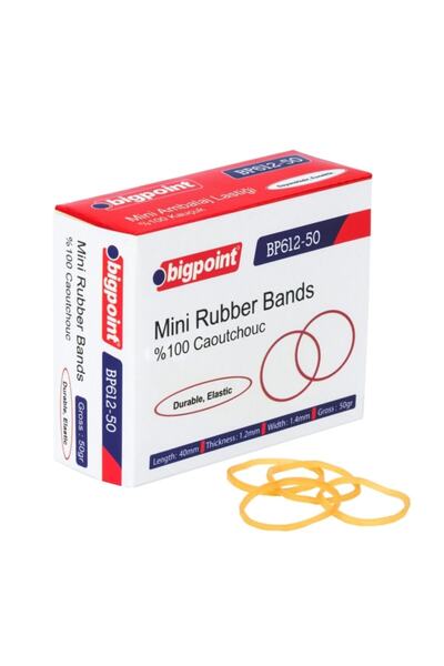 Bigpoint | Mini Ambalaj Lastiği, 50 gram %100 Kauçuk, Dayanıklı Ve Esnek, 40 ...