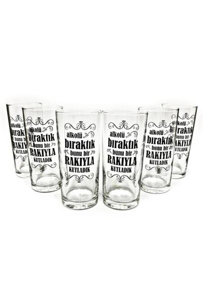 Paşabahçe Yazılı Rakı Bardağı 6lı