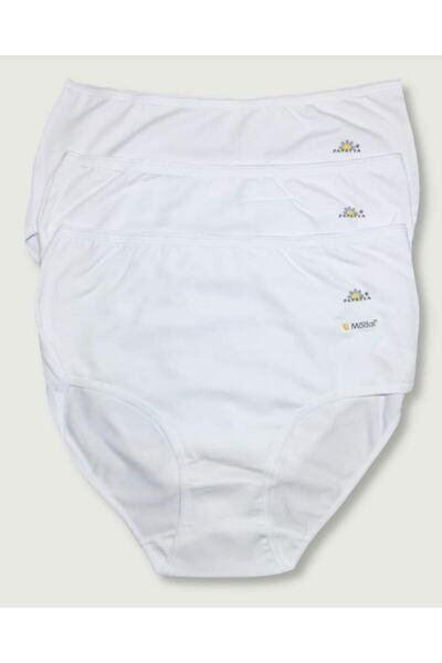Papatya Γυναικείο Λευκό Πακέτο ελαστικό ύφασμα Μοντάλ Κλασικό Σλιπ Ψηλόμεσο 3-Τεμάχια
