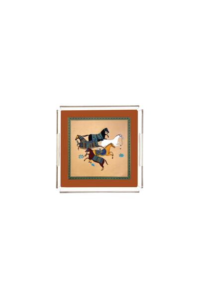 Adawall Figurative Horse Plexiglass Tray - Pt2111 - 25X25Cm