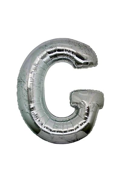 Parti dolabı Letter Foil Balloon Letter G Large Size Balloon Silver/Grey 100CM