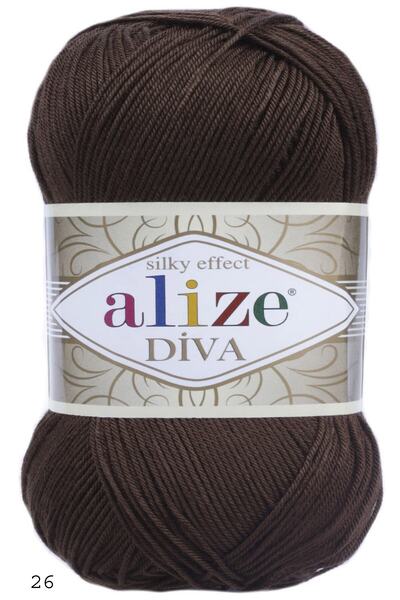 Alize Kahve  Diva 26 5 Li Paket Örgü İpi