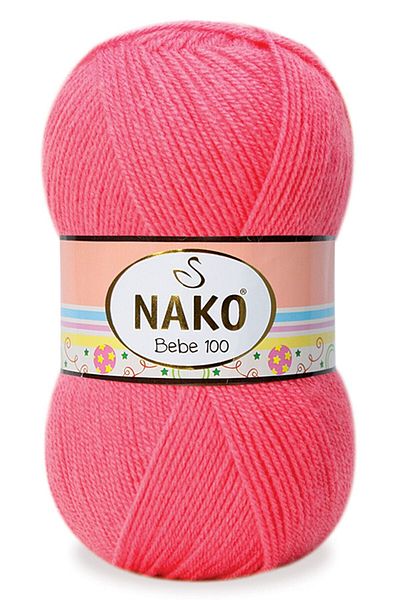 NAKO Baby 100 Hand Knitting Yarn Μαλλί Κωδικός χρώματος: 236 (ροζ ροζ)