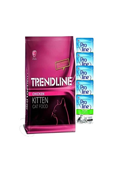 Trendline Kitten Yavru Kedi Maması 15 Kg 5 Adet Proline Pouch Tavuklu Yavru K...