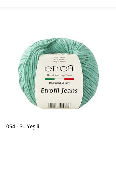 Etrofil Jeans Punch And Amigurumi Yarn - Χρώμα Νο 054 Water Green-