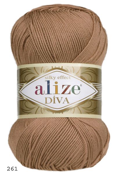 Alize Red Brown Diva 261 (Pack of 5)
