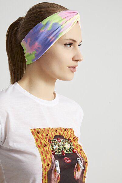 Butikgiz Batik Rainbow, Boutique Design Women's Bandana Hair Band, Extra Soft, Flexible, Natural, Combed Cotton