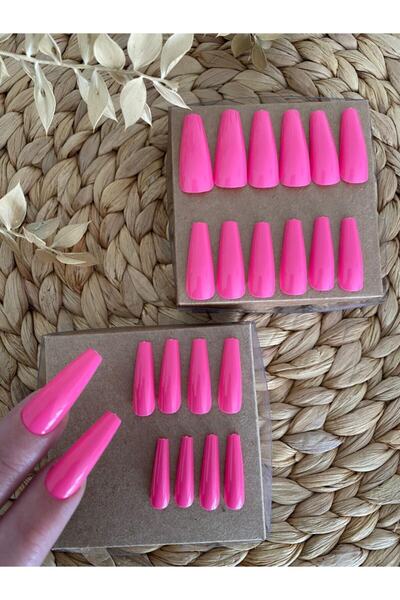 SYBELLE KOZMETİK 20li Pink Neon Balerin Takma Tırnak