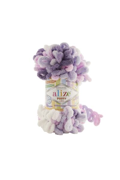 Alize Mor Puffy Color Örgü İpi 6305 / 5'li Paket