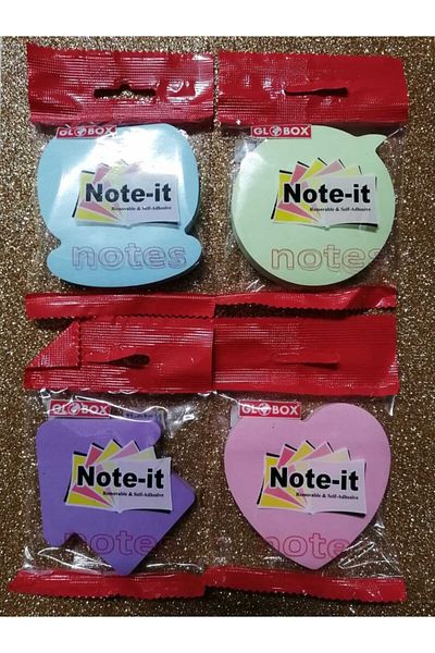 Globox Adhesive Note Paper Set 4 Pack Pastel Colors 100 Sheetsx4 Pack