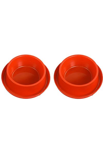 Miapet 2-Piece Cat-Dog Plastic Food and Water Container Set 400 Ml Red