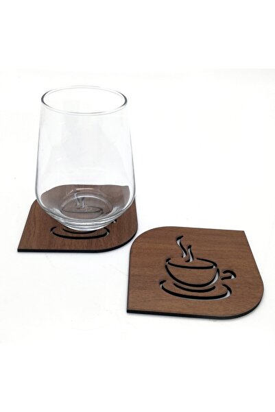 Lora Davet Podmetač Podmetača za čaše, drveni, ovalni, u uglu, braon