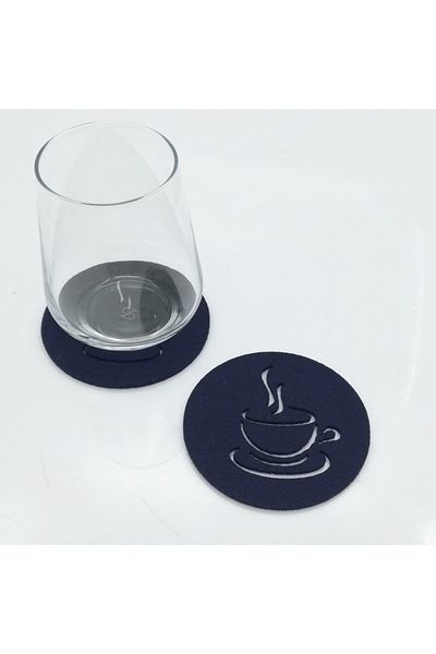 Lora Davet American Service Coaster Felt Στρογγυλό μπλε ναυτικό
