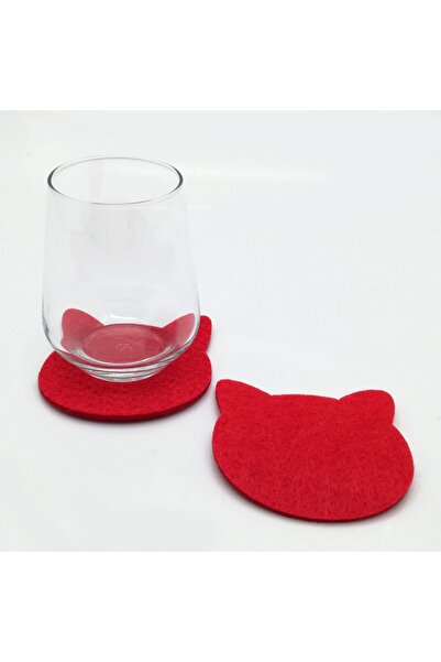 Lora Davet Podmetač Podmetača od filca mačka crvena