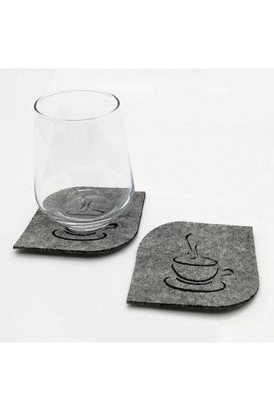 Lora Davet American Service Coaster Felt Oval Corner gri