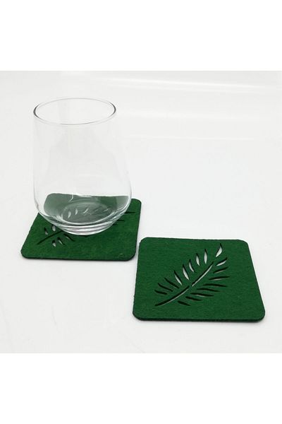 Lora Davet American Service Coaster Felt Square Green
