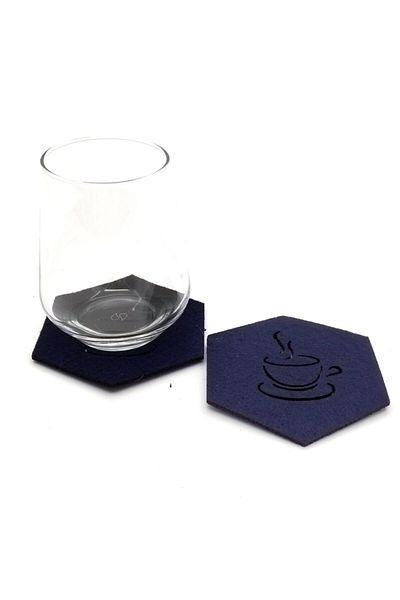 Lora Davet American Service Coaster Felt Hexagon dark blue