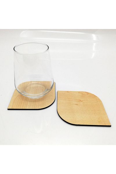 Lora Davet American Service Coaster Wooden Oval Corner Maple