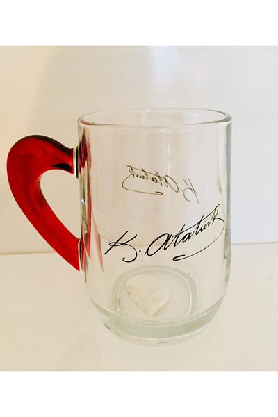 Paşabahçe Thick Glass Mustafa Kemal Signed Mug