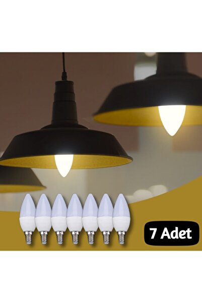 VİE 3 Adet 7w E14 Ince Duy Beyaz Işık Mum Buji Led Ampul Tasarruflu Avize Ampul