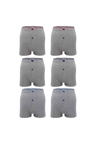 MAHBAM BUTİK Γκρι χτενισμένο βαμβακερό Passion Boxer Σετ 5 τεμαχίων