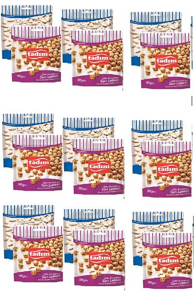 Tadım Yellow Chickpea Salt-Free Pumpkin Seeds - 80 Gr x 9 Pieces Double Roasted 90 Gr x 9 Pieces