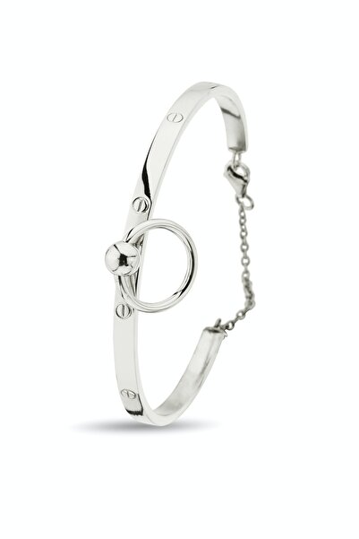 Argentum Concept 925 Ayar Gümüş Halkalı Kelepçe Bileklik - B074901