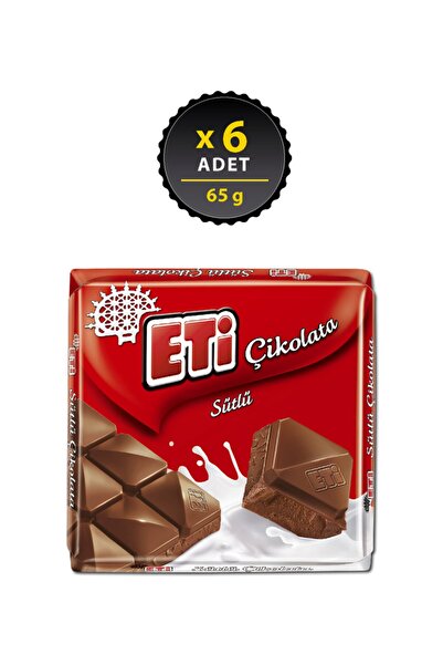 Eti Çikolata Sütlü Kare 65 g x 6 Adet