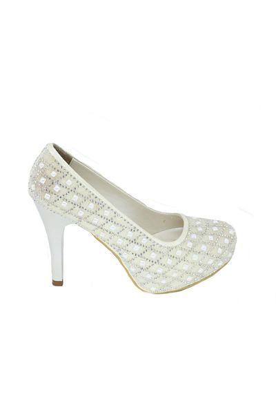 TRENDYSHOES Thick Heeled Platform Rhinestone Shoes