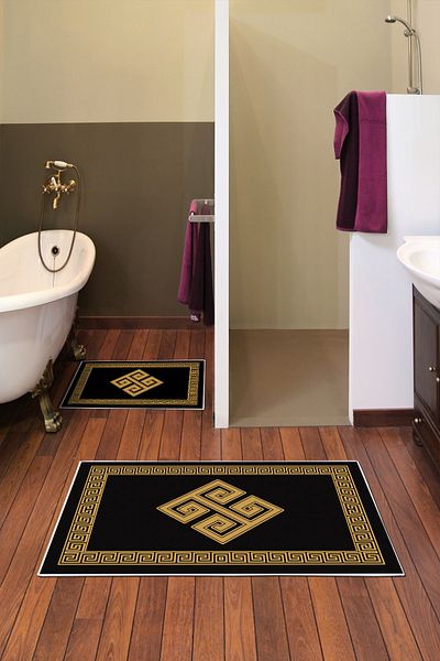 Alanur Home Set de toaletă digital pentru baie Alanur Trend din 2 piese - bază anti-alunecare, Kt490 Gold