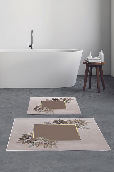 Alanur Home Set de baie digital cu bază anti-alunecare Alanur Trend Kt471 Bej