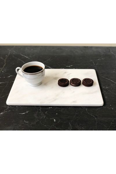 Modestmar طبق تقديم من الرخام الطبيعي كالكاتا 20x30 سم