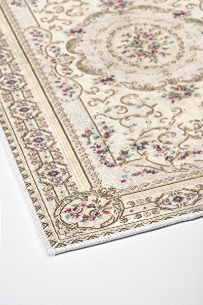 Alanur Home Alanur Trend Non-Slip Base Digital Bathroom Set Kt457 Cream