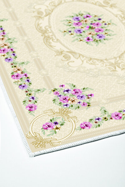 Alanur Home Alanur Trend Non-Slip Base Digital Bathroom Set Kt484 Cream