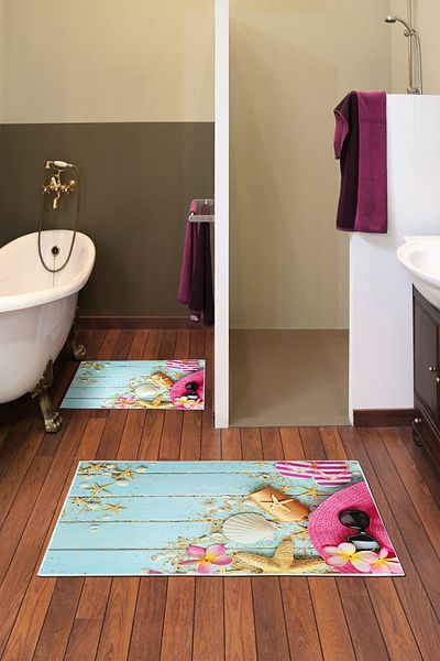 Alanur Home Alanur Trend Non-Slip Base Digital Bathroom 2-Piece Toilet Set Kt424 Green