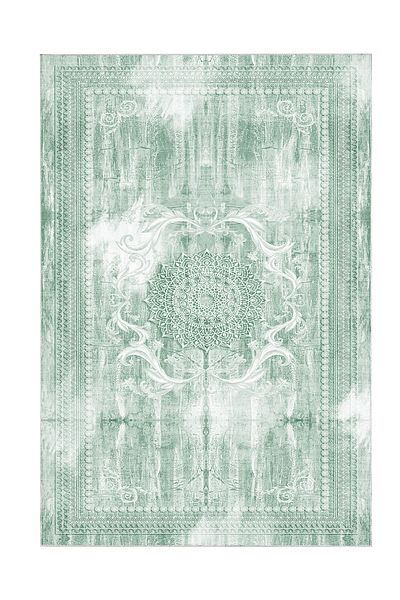 Alanur Home Alanur Trend Non-Slip Base Digital Bathroom Set Kt448 Green